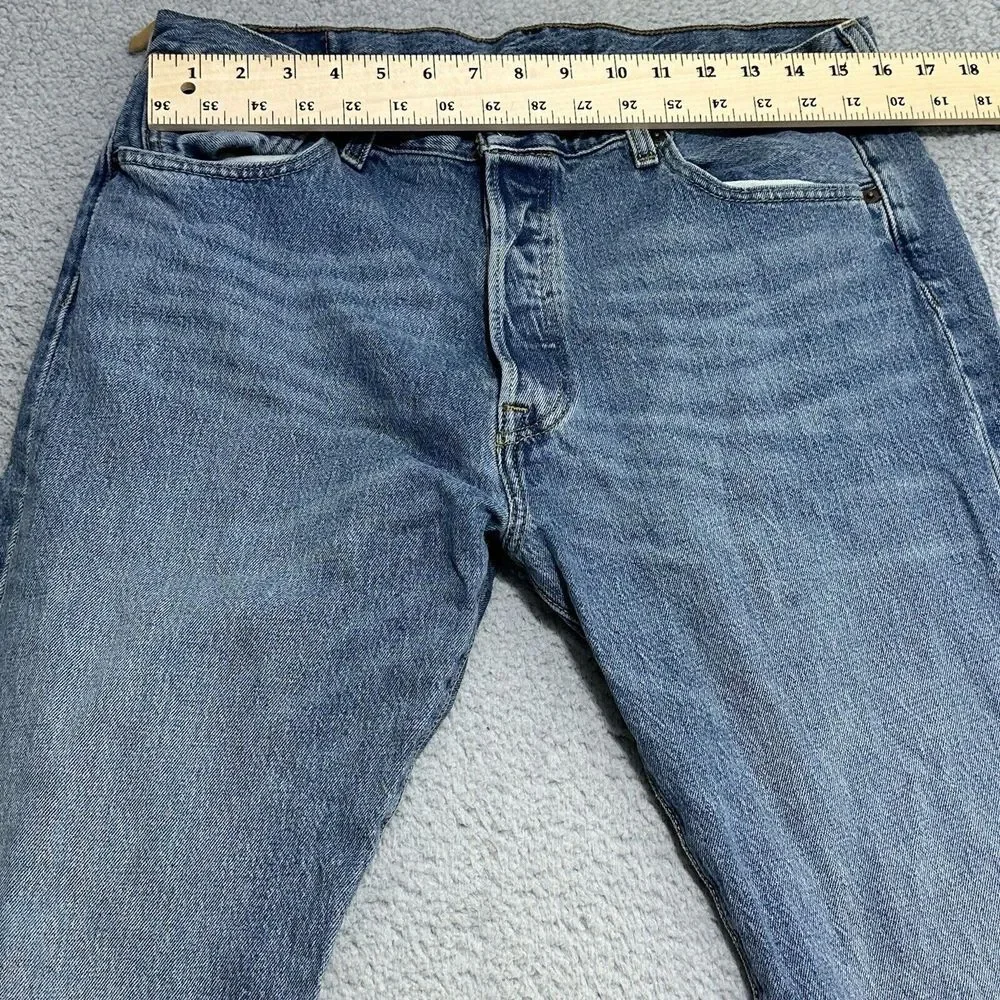 Levis 501 Red Tab‎ Mens 34 X 33 Button Fly Blue Jeans Medium Wash Denim (32x30)